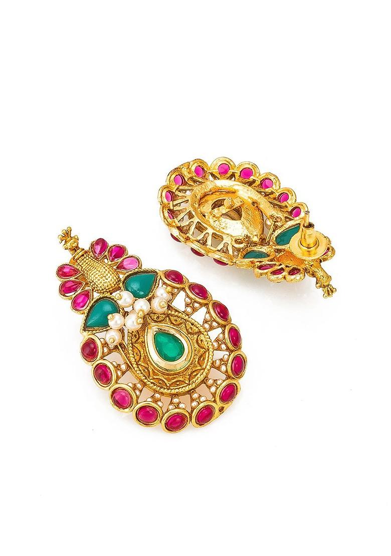 Gold Toned Contemporary Drop Earrings