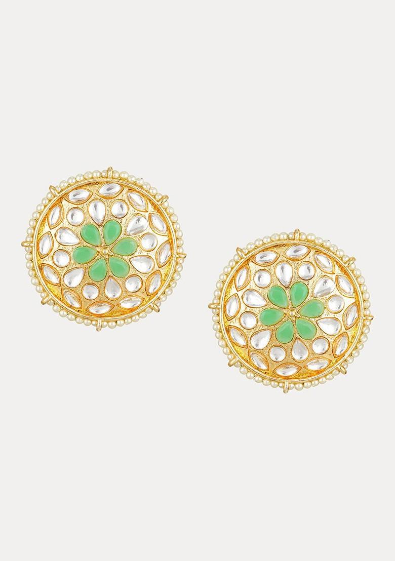 Gold Toned Circular Studs Earrings
