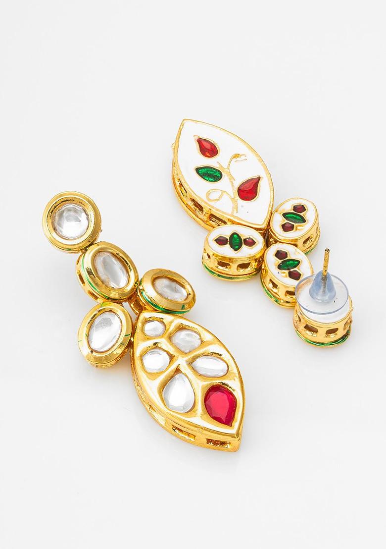 Gold Plated Contemporary Drop Earrings