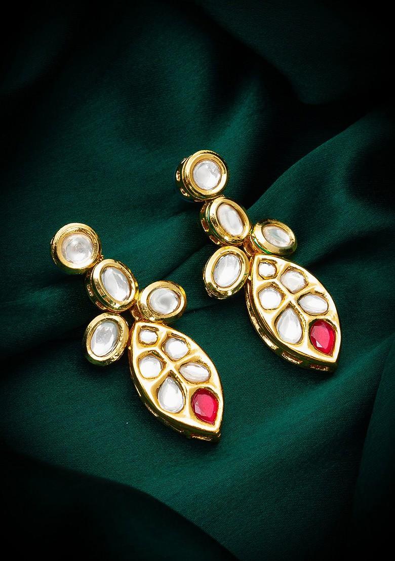 Gold Plated Contemporary Drop Earrings