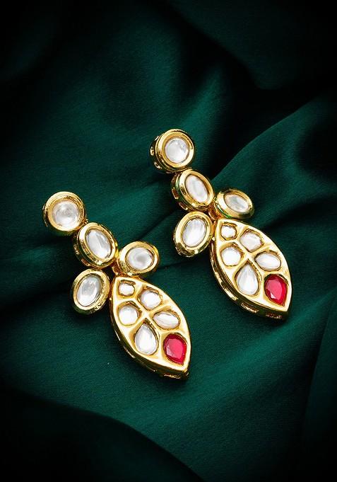 Gold Plated Contemporary Drop Earrings