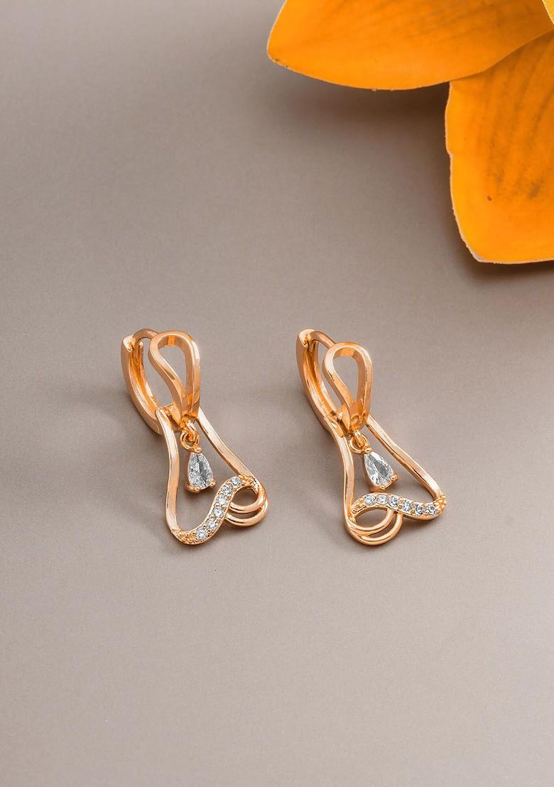 Gold Toned Geometric Studs Earrings