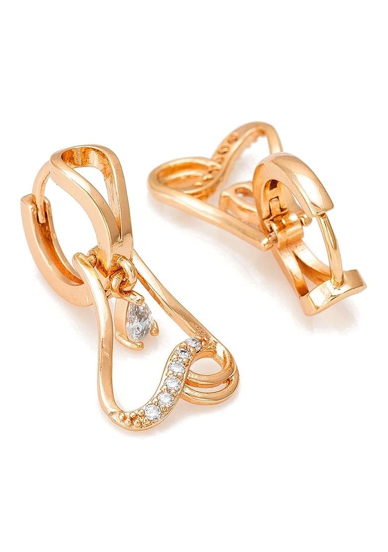 Gold Toned Geometric Studs Earrings