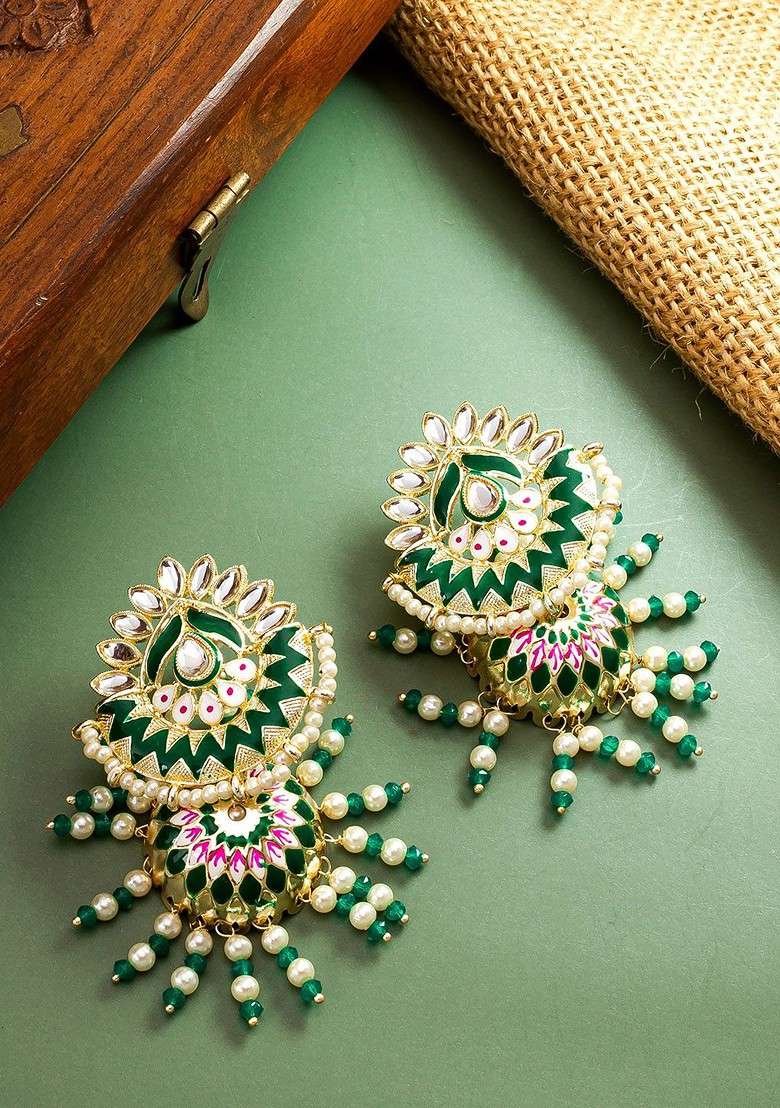 Gold Plated Pearl Chandbali - Indya
