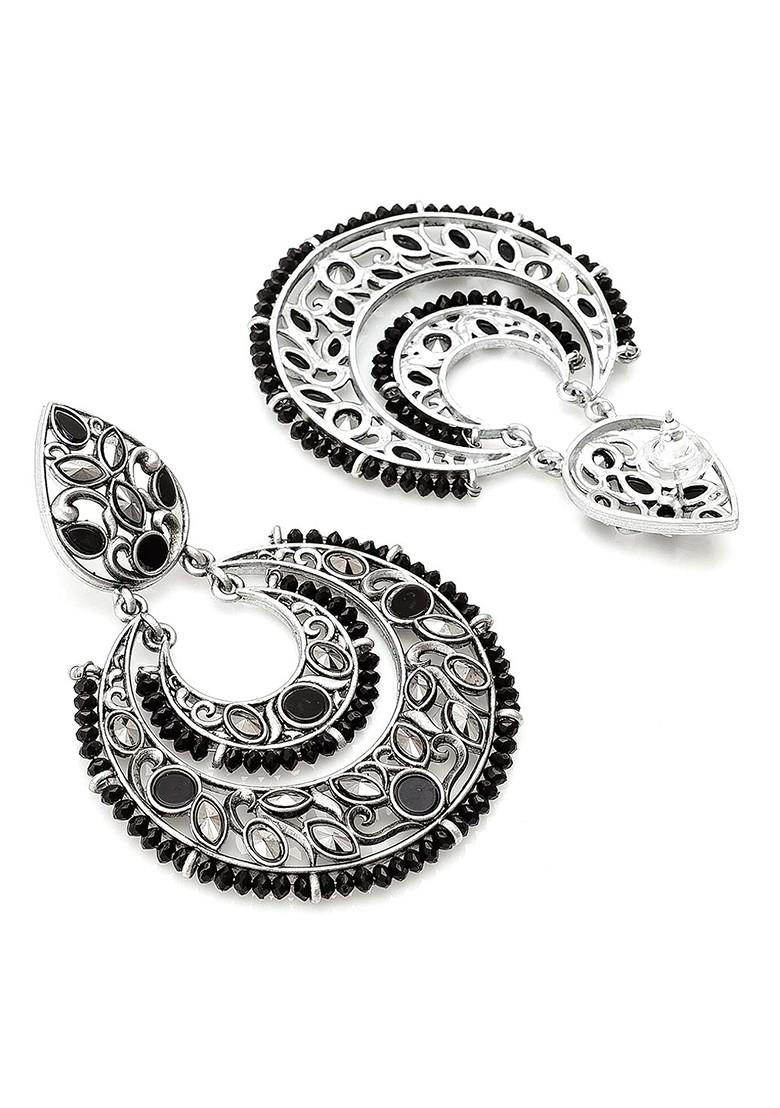 Silver Silver Toned Classic Chandbalis Earrings