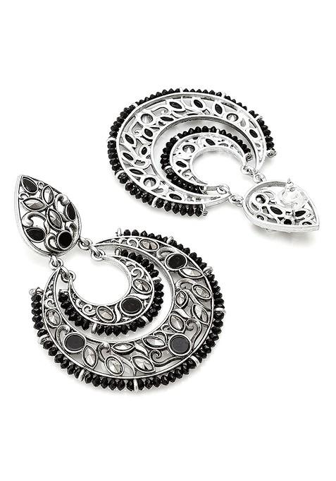 Silver Silver Toned Classic Chandbalis Earrings