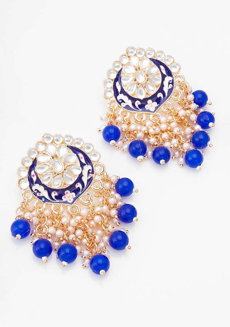 Gold Plated Crescent Shaped Chandbalis - Indya