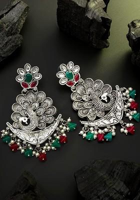 Silver Silver Toned Contemporary Drop Earrings