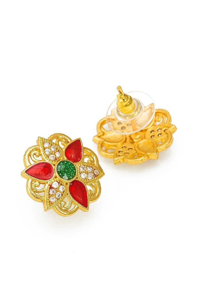 Gold Toned Contemporary Studs