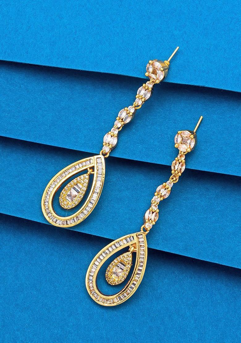Gold Plated Contemporary Drop Earrings