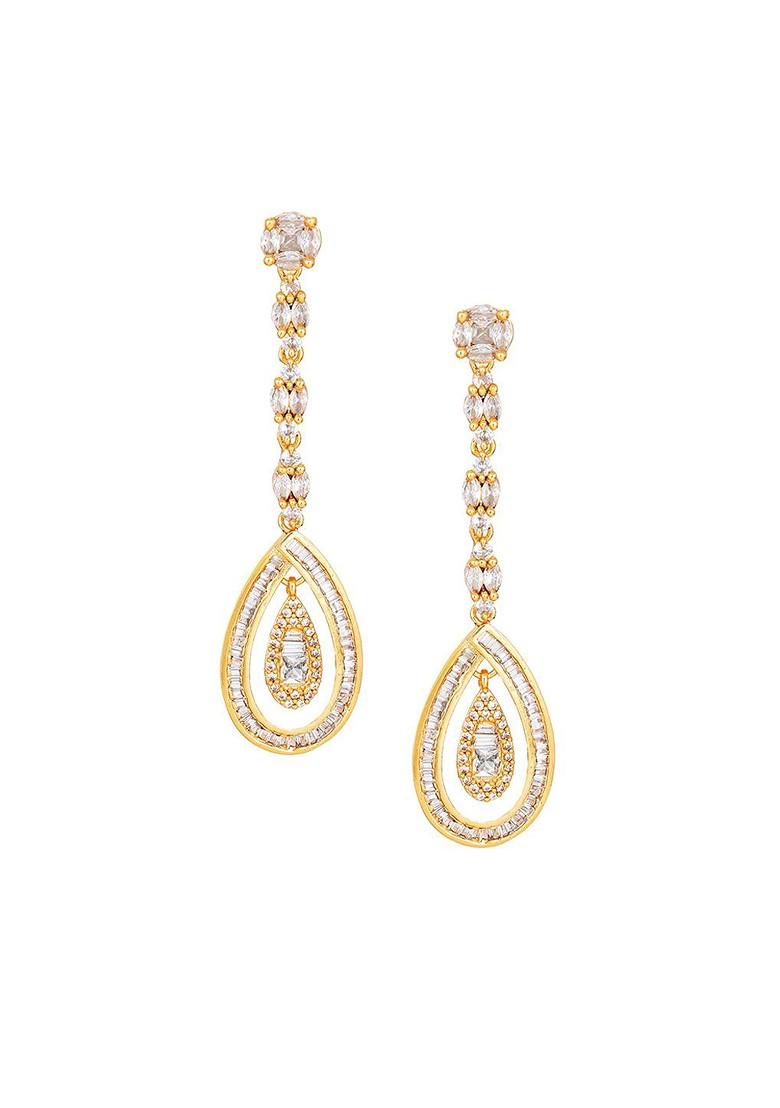 Gold Plated Contemporary Drop Earrings
