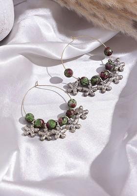 Silver Silver Toned Circular Hoop Earrings