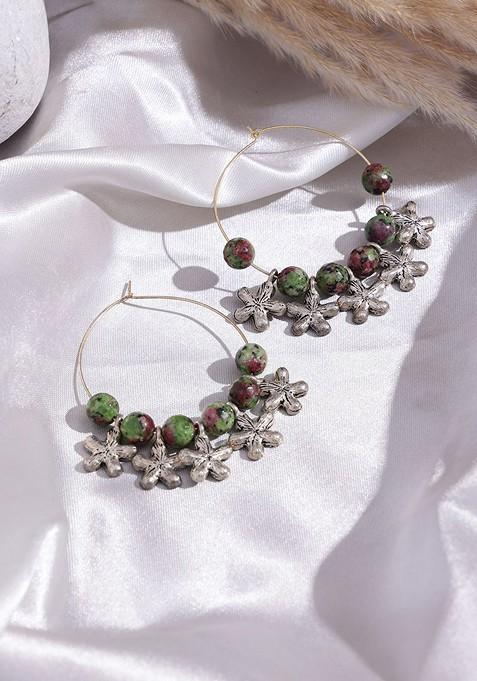 Silver Silver Toned Circular Hoop Earrings