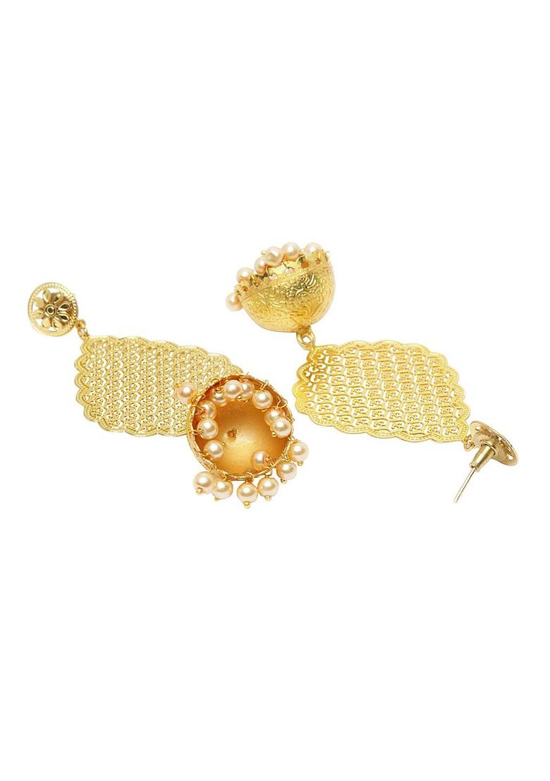 Gold Toned Dome Shaped Jhumkas Earrings