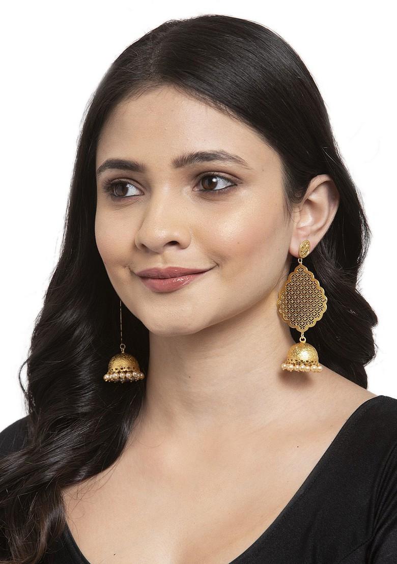 Gold Toned Dome Shaped Jhumkas Earrings
