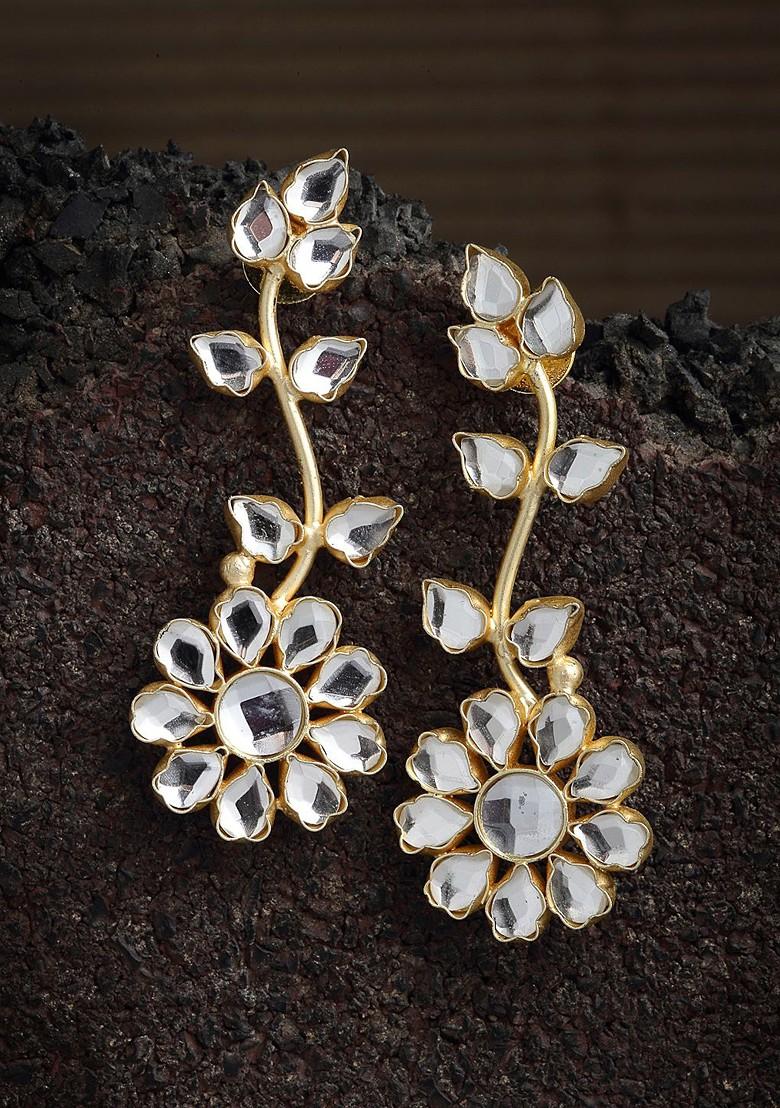 Gold Plated Floral Handcrafted Drop Earrings
