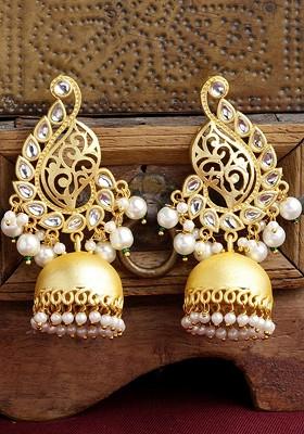 Gold Toned Dome Shaped Jhumkas Earrings