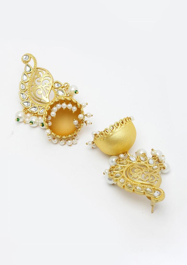 Gold Toned Dome Shaped Jhumkas Earrings