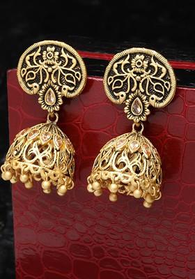 Gold Plated Dome Shaped Jhumkas Earrings