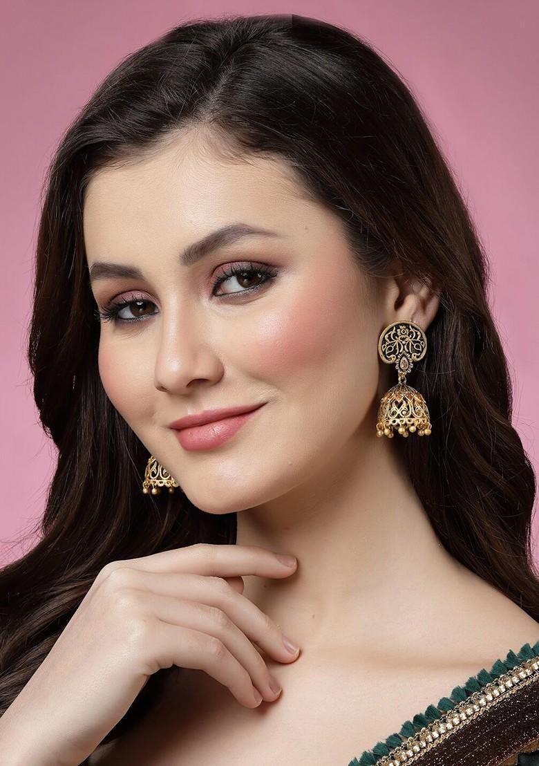 Gold Plated Dome Shaped Jhumkas Earrings