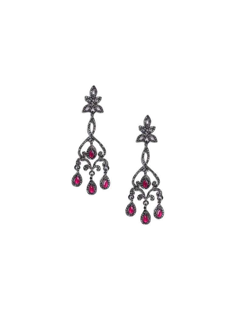 Silver Pack Of 6 Silver Plated Cubic Zirconia Studded Drop Earrings