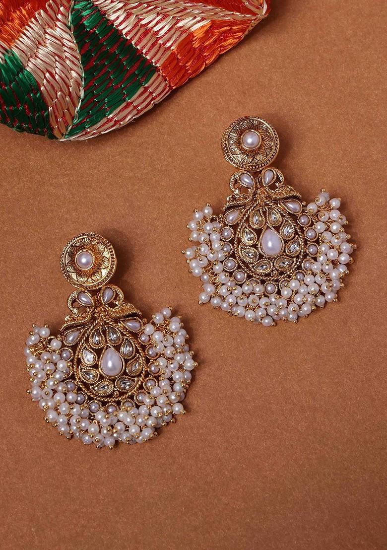 Gold Plated Contemporary Cubic Zirconia Chandelier Drop Earrings