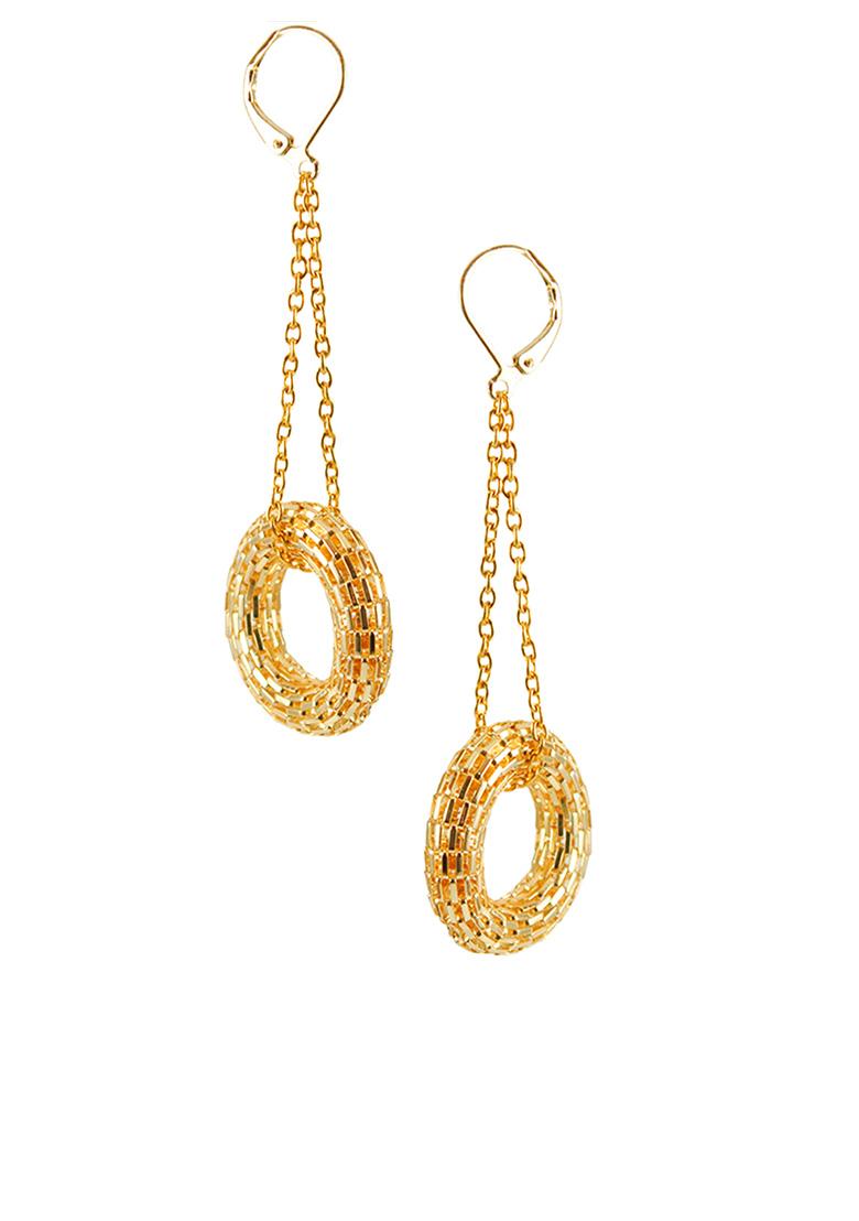Golden Mixed Alloy The Swinging Donuts Earrings