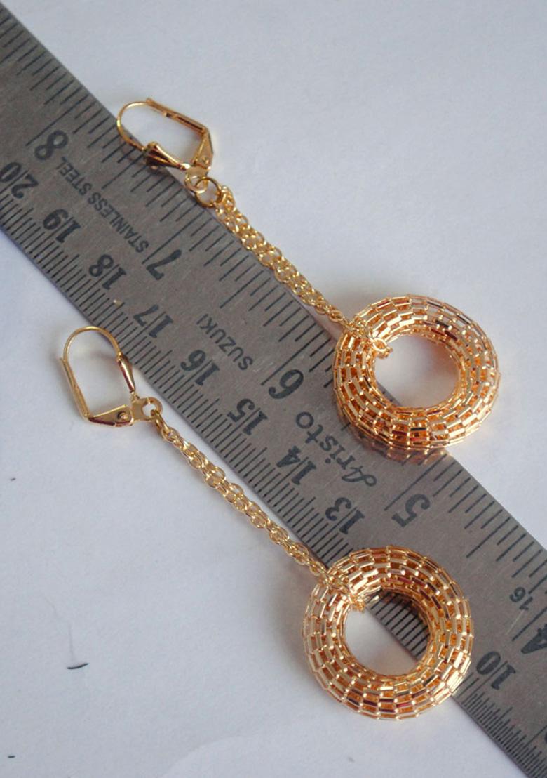 Golden Mixed Alloy The Swinging Donuts Earrings