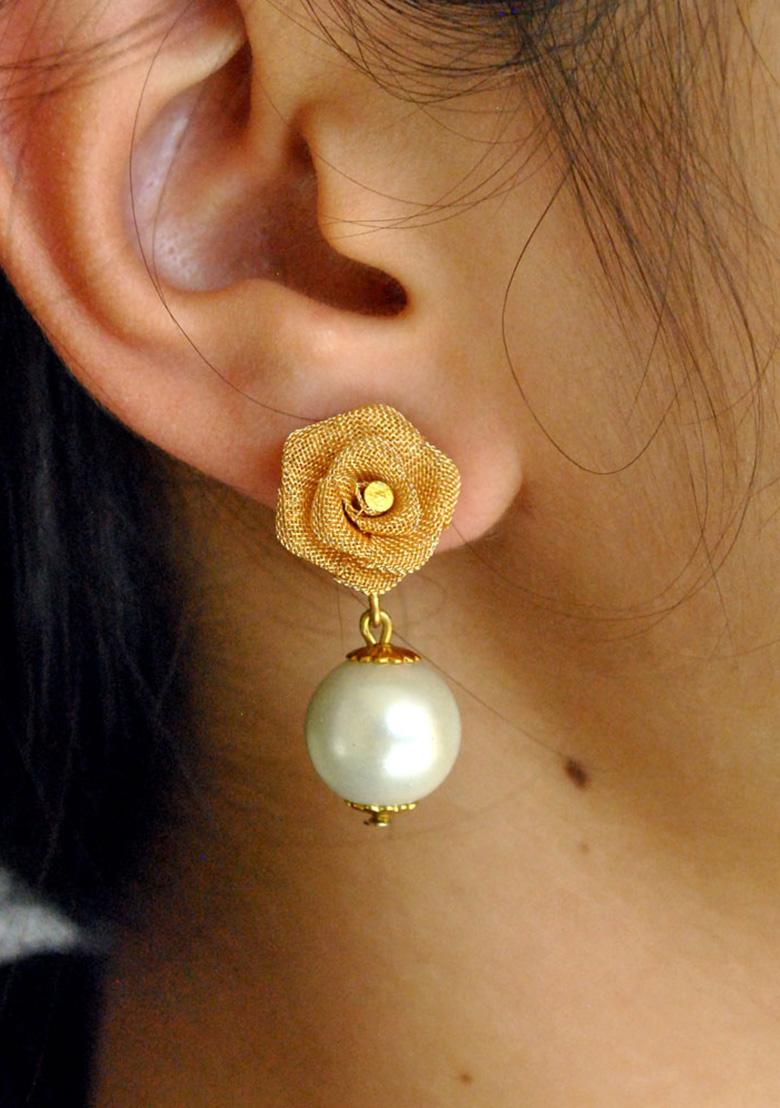 Golden Mixed Alloy The Little Rose Earrings