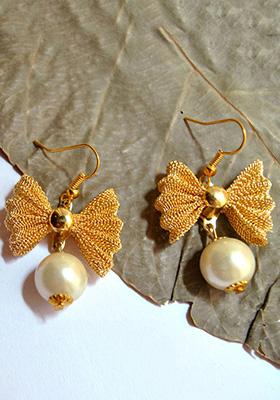 Golden Mixed Alloy Peppy Pairs Earrings