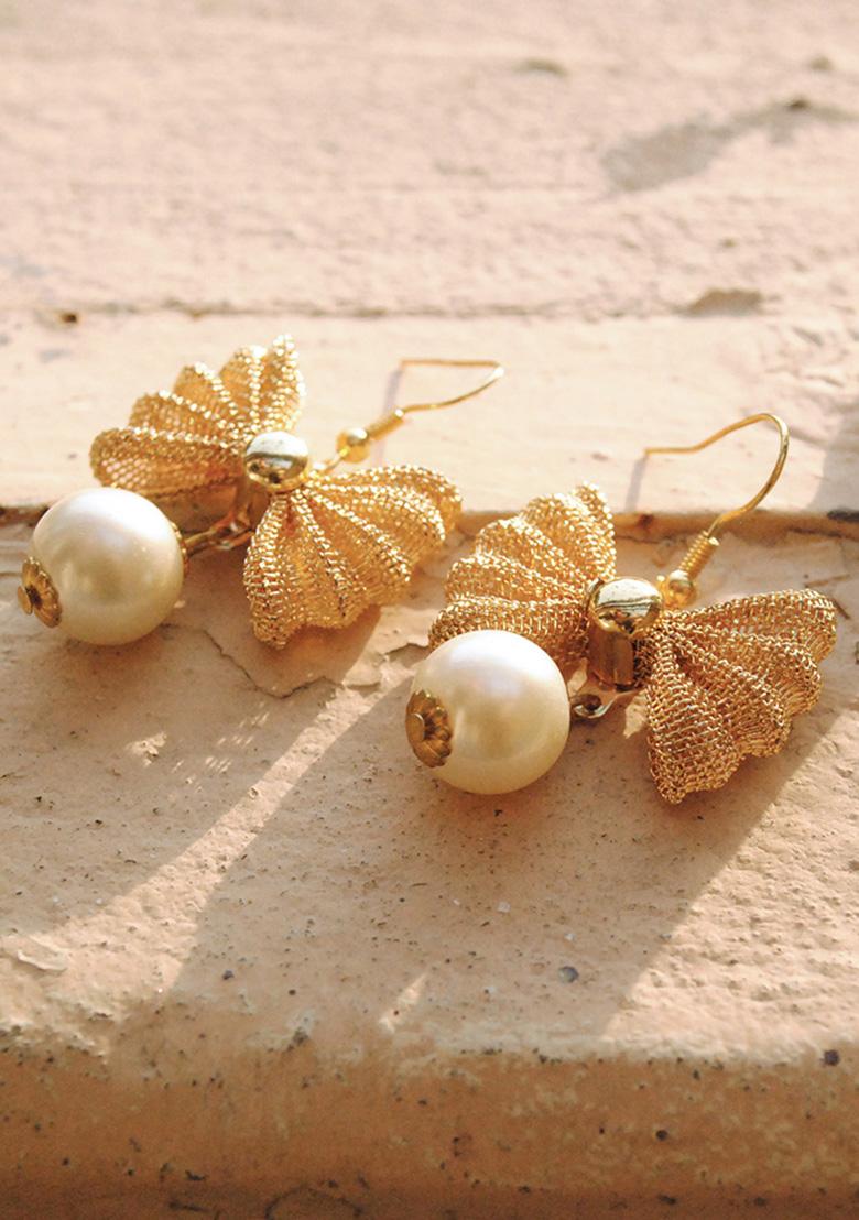 Golden Mixed Alloy Peppy Pairs Earrings