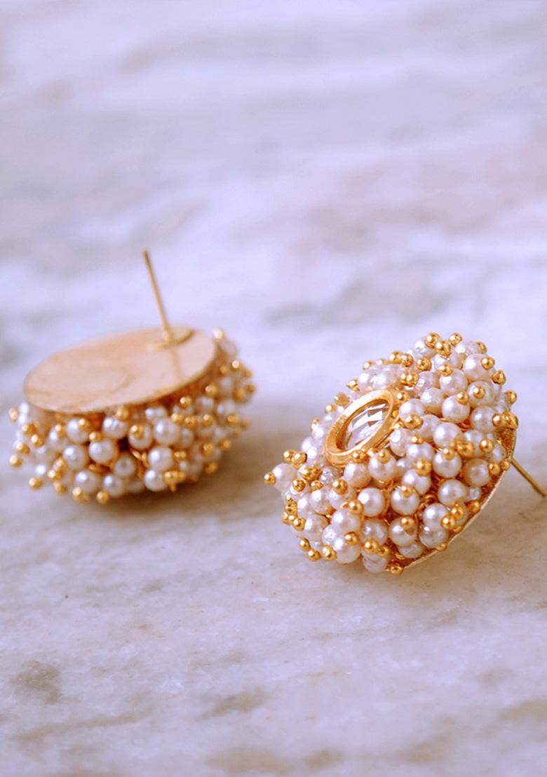 White Mixed Alloy A Pearly Delight Earrings Earrings