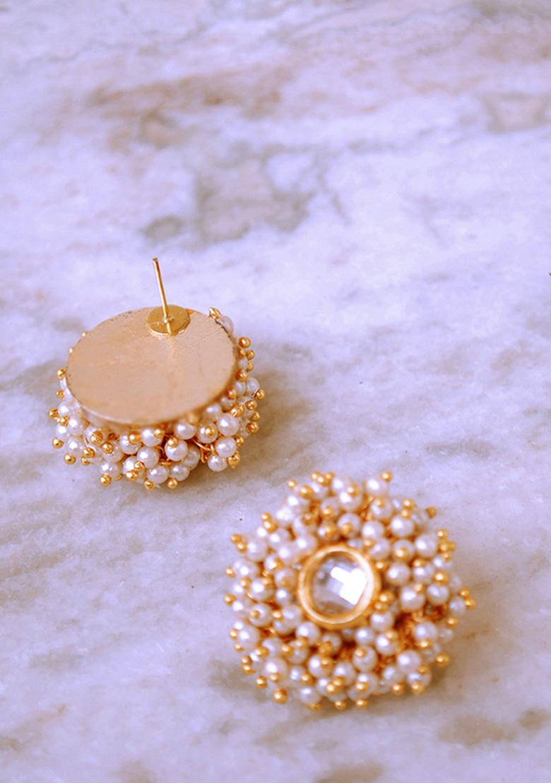 White Mixed Alloy A Pearly Delight Earrings Earrings