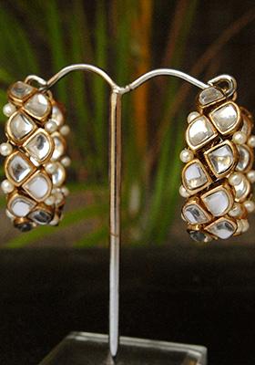 Golden Mixed Alloy Flipside Hoop Earrings