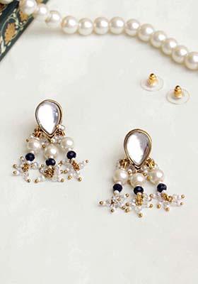 Green Mixed Alloy Dainty Pearl Earrings Earrings