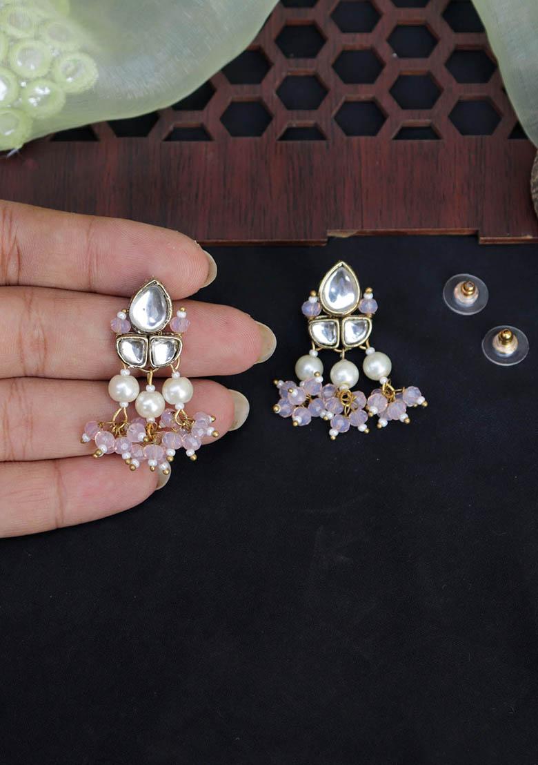 Light Pink Mixed Alloy Pastel Pink Beads Earrings Earrings