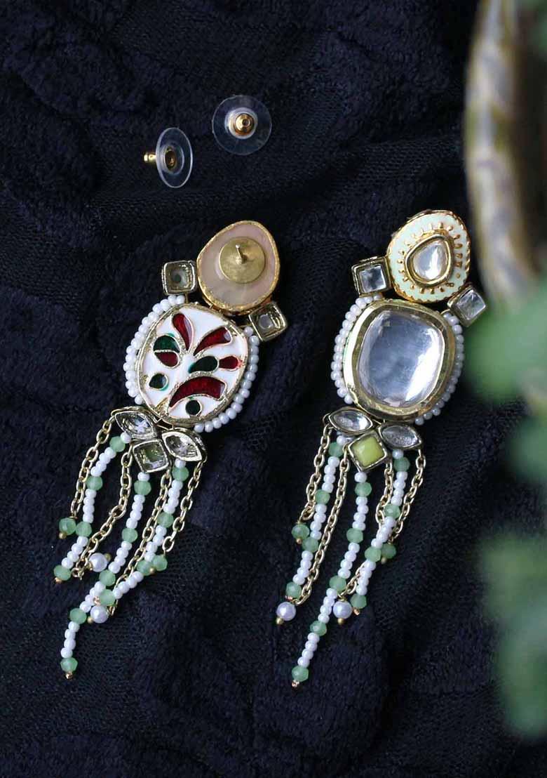 Green Mixed Alloy Minty Winty Earrings