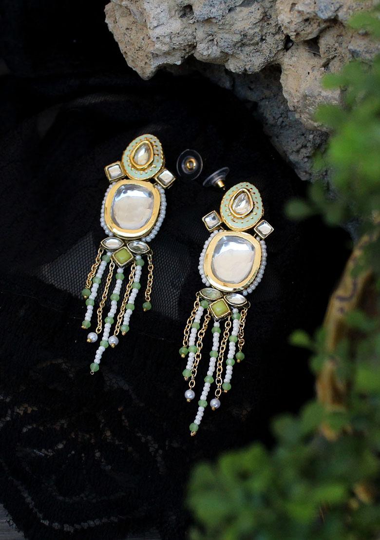 Green Mixed Alloy Minty Winty Earrings