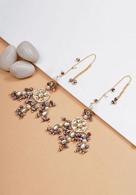 Purple Mixed Alloy Purple Bliss Kanauti Earrings