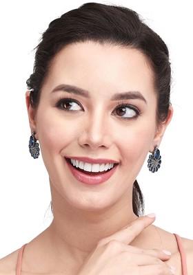 Silver Plated Stone Studded Classic Studs Earrings