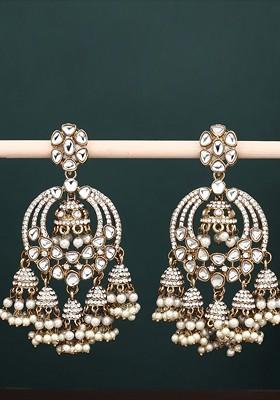 Silver Plated Stone Studded Classic Jhumkas