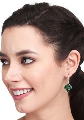 Silver Plated Oxidised Contemporary Drop Earrings