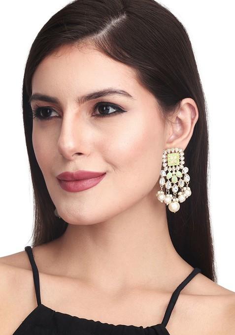 Gold Plated Contemporary Drop Earrings