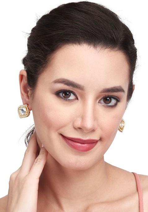 Gold Plated Artificial Stones Studs
