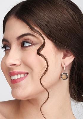 Silver Plated Artificial Stones Drop Earrings