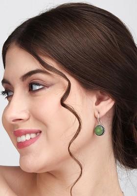 Silver Plated Artificial Stones Drop Earrings