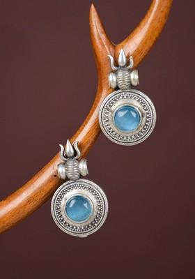 Silver Plated Contemporary Oxidised Drop Earrings