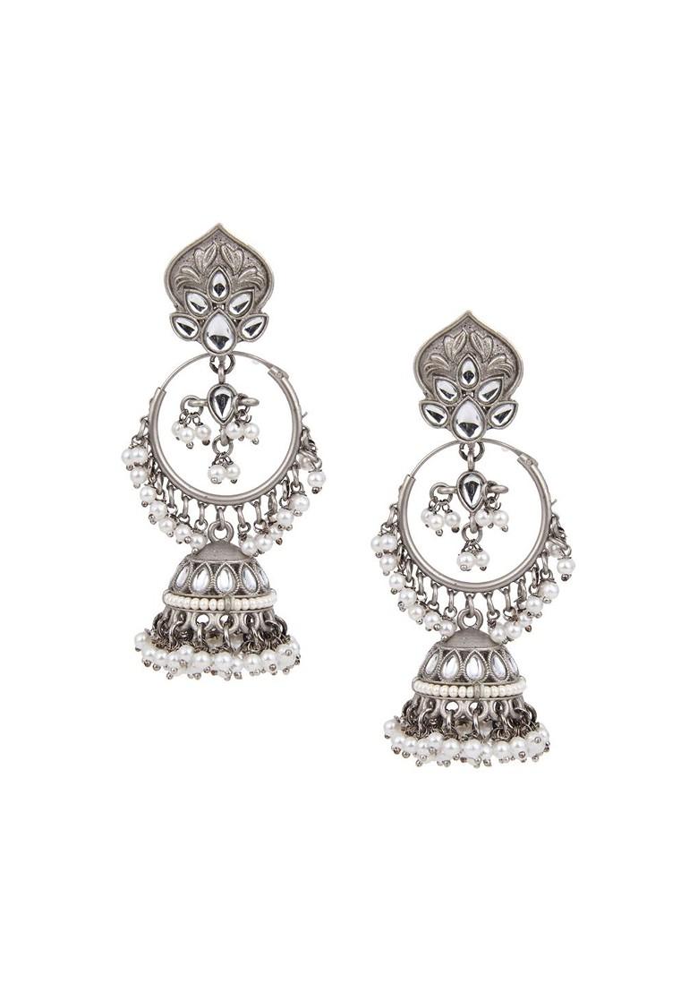 Silver Plated Contemporary Drop Earrings
