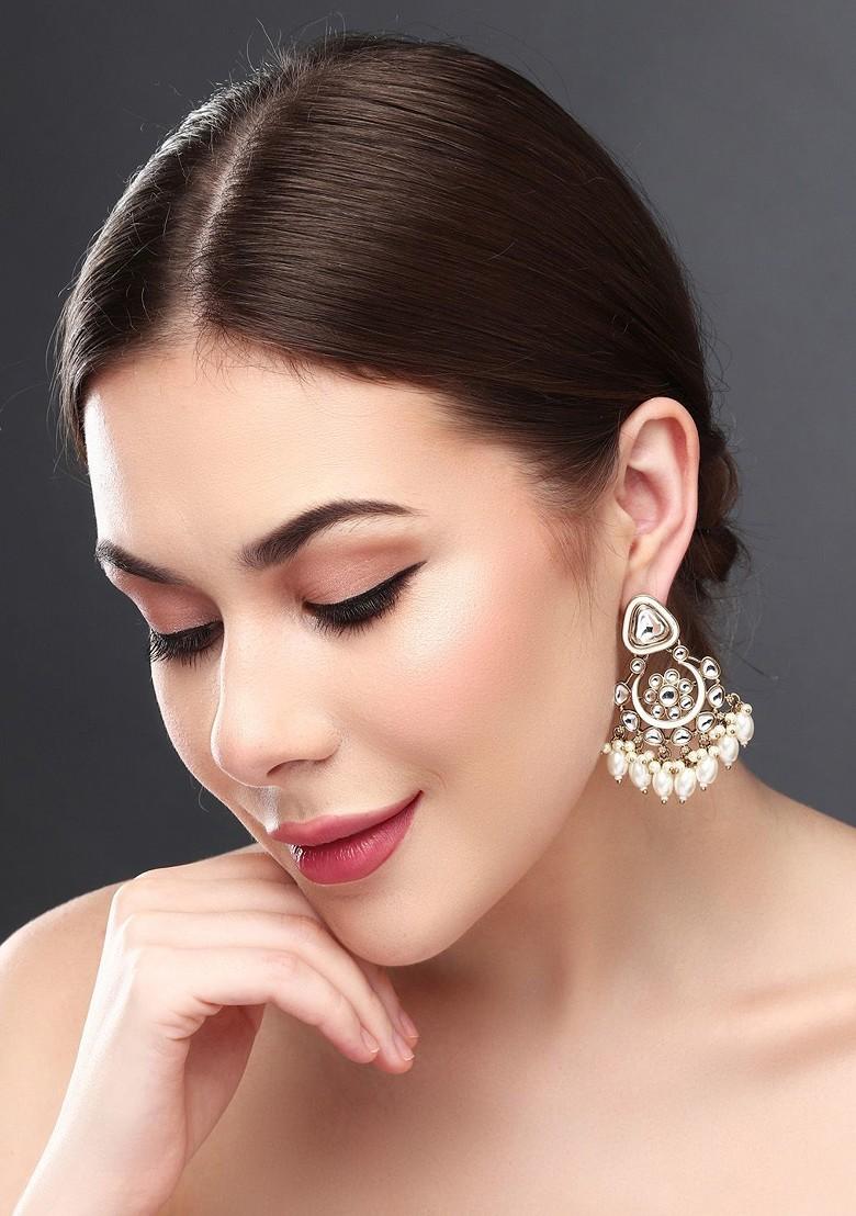 Gold Plated Beaded Contemporary Chandbalis