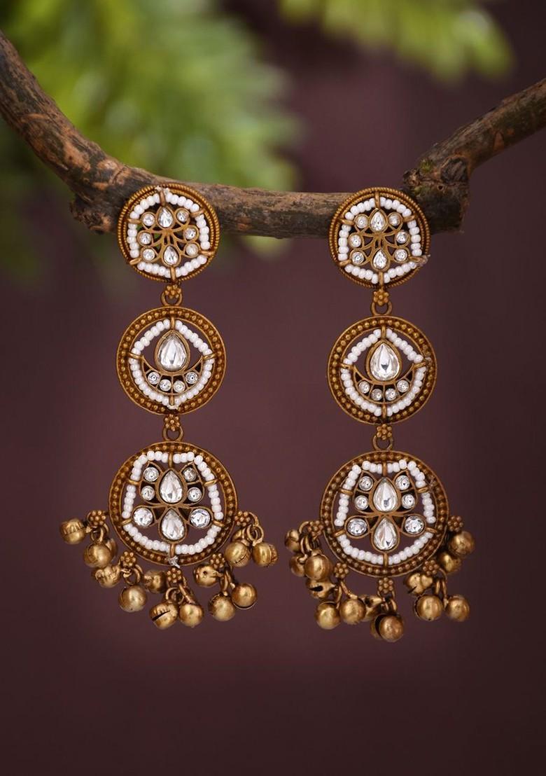 Artificial Beaded Contemporary Shaped Drop Earrings